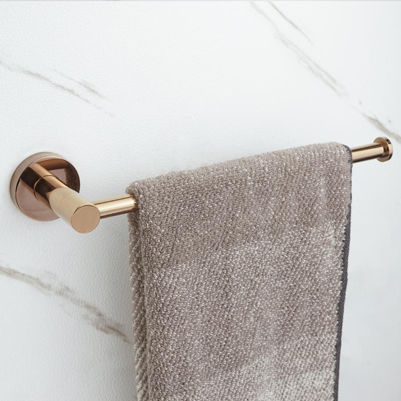 Rose Gold Stainless Steel Wall Towel Rack Toilet Paper Holder Wall Hook Bathroom Accessories