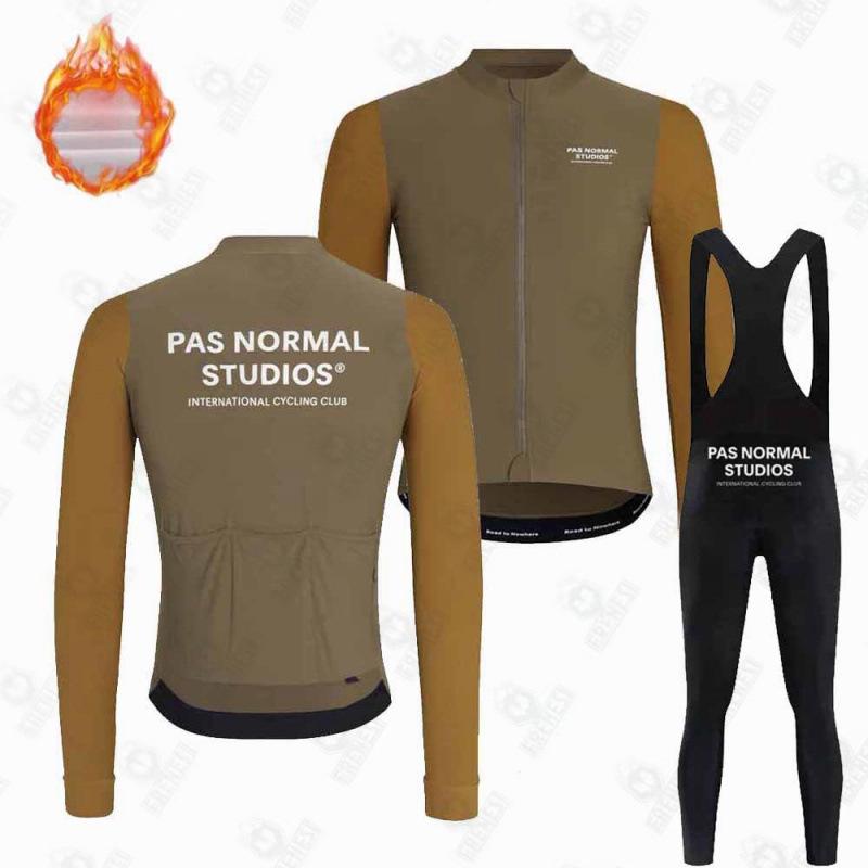 PNS Winter Cycling Fleece Set: Long Sleeve Jersey and Bib Pants for Road & Mountain Biking