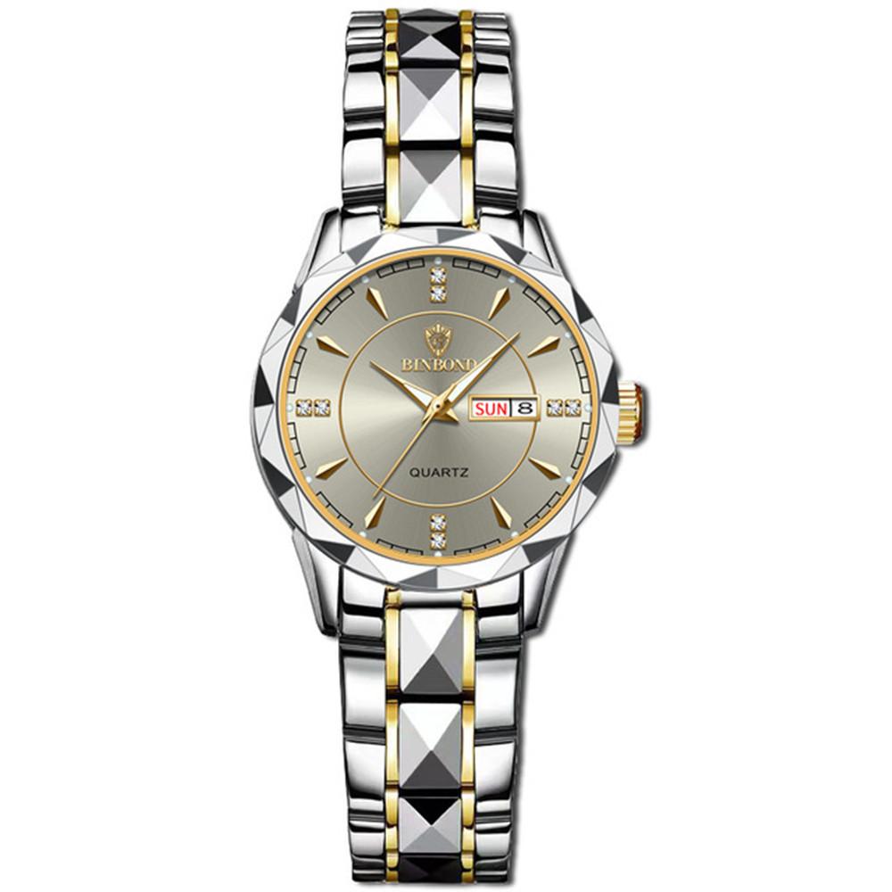 Brand 5552 Luxury Women Quartz Watch Waterproof Night Light Dual Calendar Fashionable Sports Women's Quartz Watch Clock