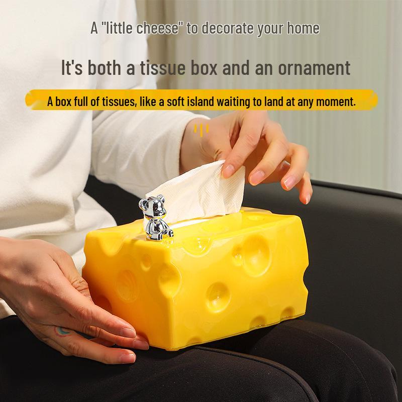 Modern Luxury Tissue Dispenser: Cheese Paper Towel Holder for Living Room and Dining Table Decor