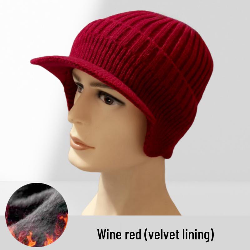 Men's Winter Ear Protection Knitted Wool Hat for Middle-aged and Elderly