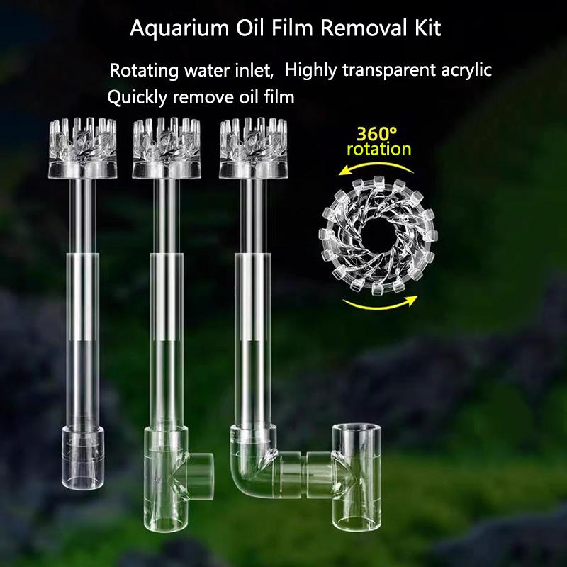 1Set Diy Clear Aquarium Skimmer Acrylic Lily Pipe Spin Inflow Outflow Water Plant Tank Filter Cleaning Fish Tank Accessories
