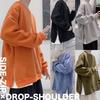 2 Oversized Side Slit Pullover Sweatshirt with Side Drop Loose Fit Loungewear T20 [Make Be] Men's Zip, Shoulder, (41.Green_S)