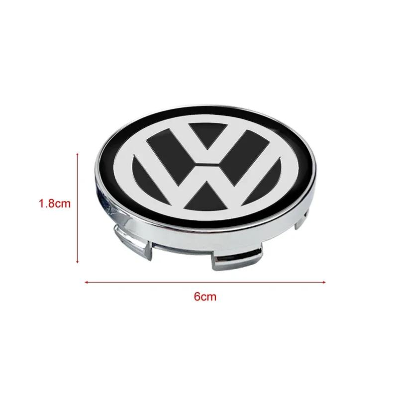 Pro Volkswagen 56/60mm Krytky středových krytů kol auta Dekorativní samolepka Autopříslušenství Pro Volkswagen CC Golf 4 6 7 GTI Tiguan Pa