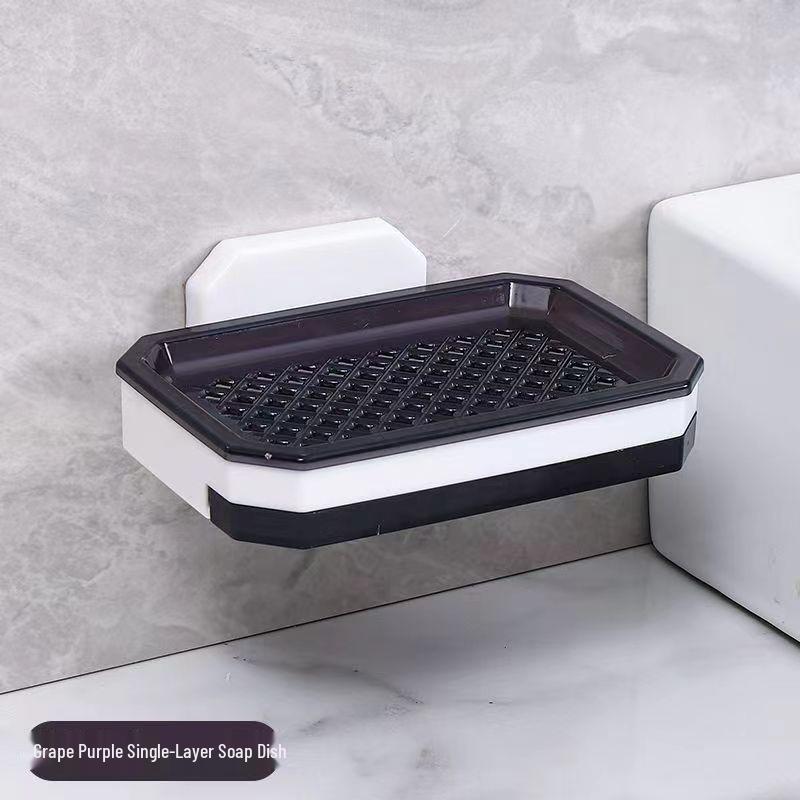 Wall-Mounted Double-Layer Suction Cup Soap Holder - No-Punch, High-Grade Ornament Storage Box