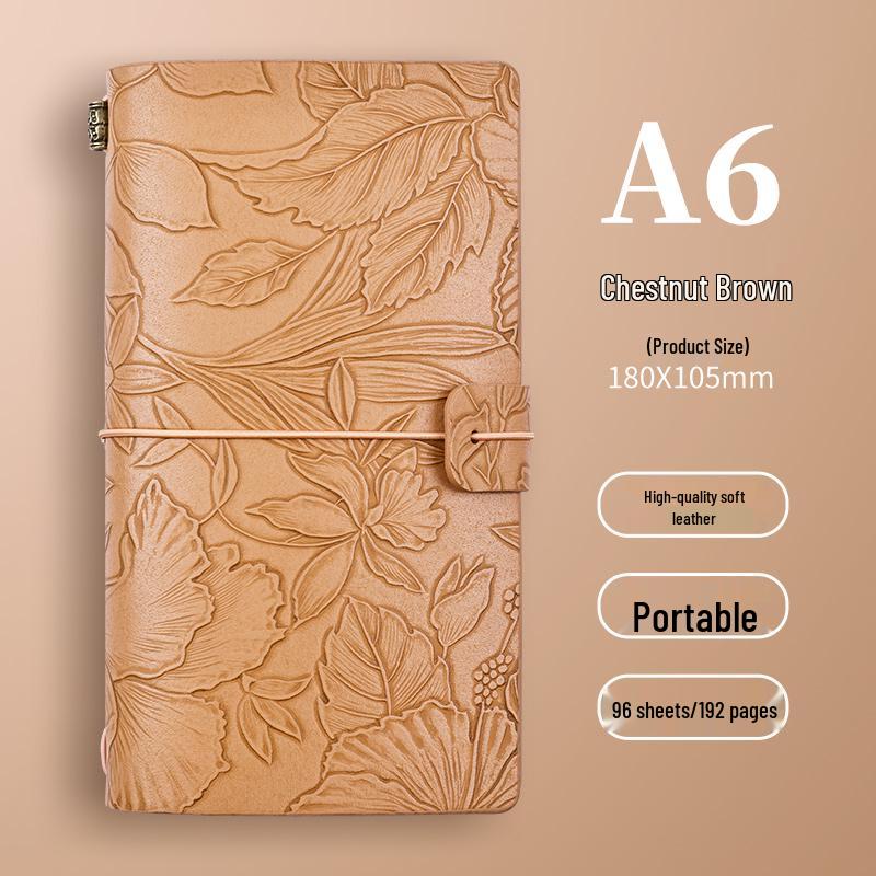 A6 Студенческий мягкий кожаный ретро-блокнот: Утолщенная сетка, Высокая ценность, Портативный дневник