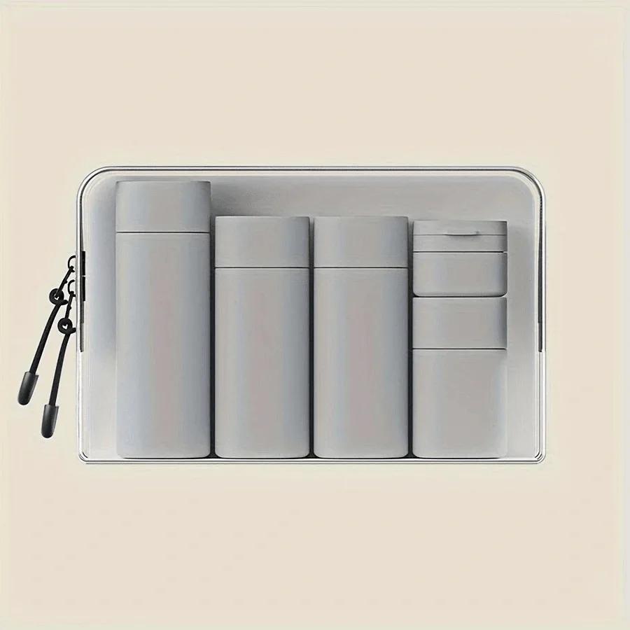 

5Pcs/Set Travel Portable Bottling Bottle,Reusable,Can Be Used for Outdoor Activities,Bottled Shampoo and Shower Gel Separately серый