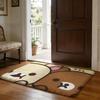 Cute Cartoon RRilakkuma Lovers Floor Mat Soft Flannel Absorbent Mat Non-Slip Rug Home Bedroom Bathroom