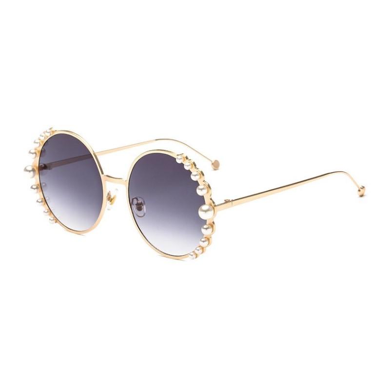 Round Luxury Women Sunglasses Pearl Designer Ladies Sun Glasses 2019 New Fashion Summer Shades