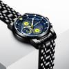 Top high-end brand men's watch waterproof multi-function chronograph quartz business solid steel band calendar watch