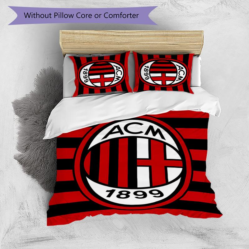 3pcs A-AC Milan Design Cover Set - HD Printed Bedding with 1 Cover and 2 Pillowcases - Perfect for Home and Dorm Decor