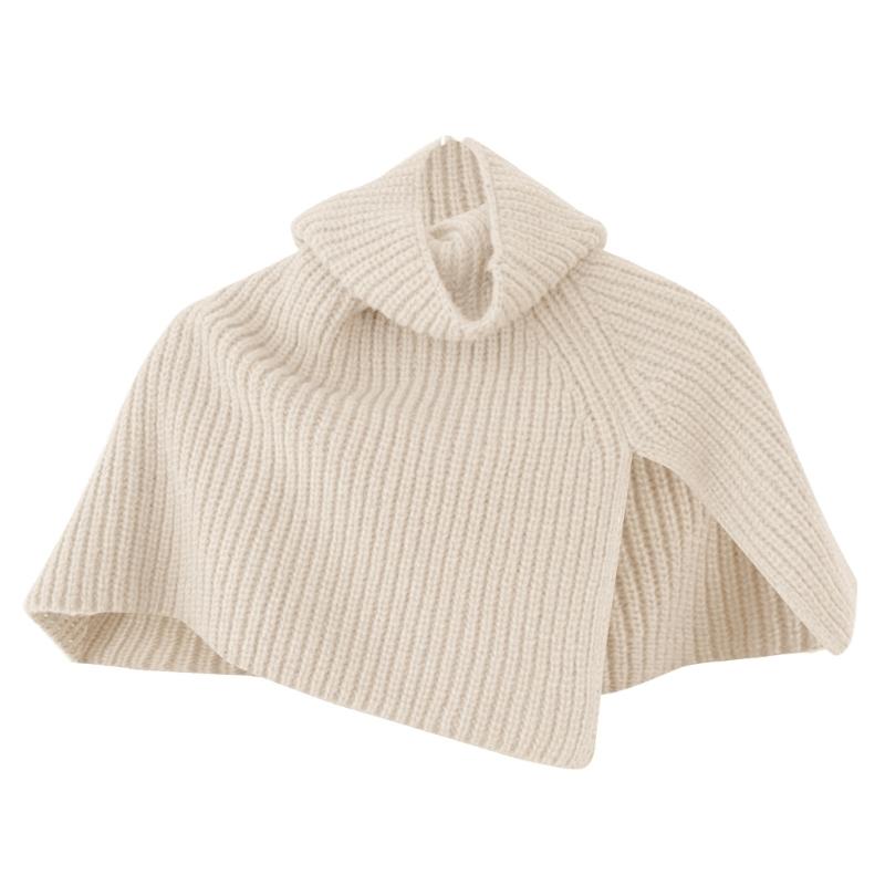 Abnehmbarer Pulloverkragen Pullover Schal Stola Wickeltuch Shrug Winter Warm Nackenwärmer Strick Rollkragen Stola Cape