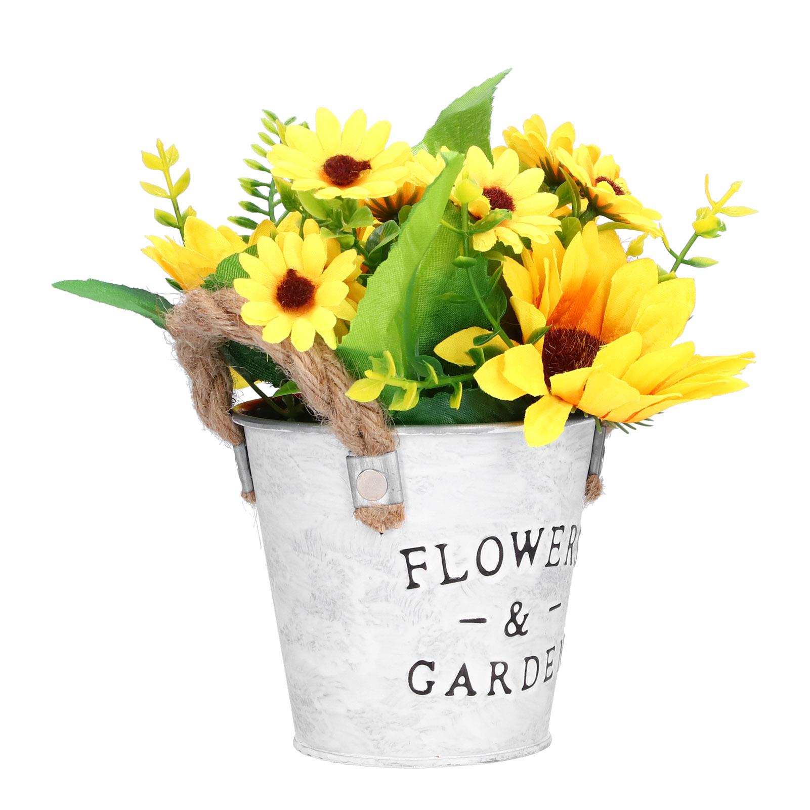 

Simulation Sunflower Potted Plant High Simulation Dining Table Bonsai Fake Flower Yellow for Home Decoration