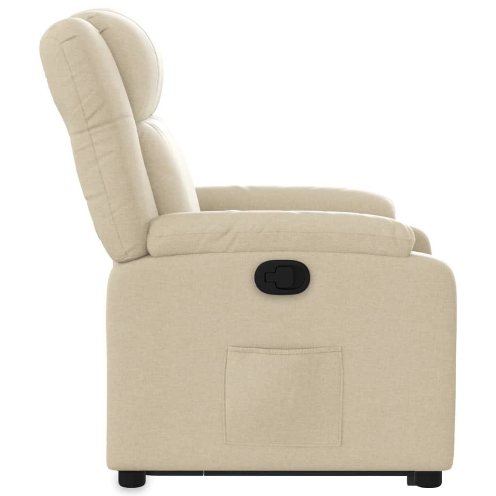 Recliner Chair with Lift Assist Cream Fabric