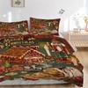 3pcs Christmas Gingerbread House Bedding Set with One Quilt Cover and Two Pillowcases (No Core) - Festive Decorative Duvet Cover Set for Bedroom and G