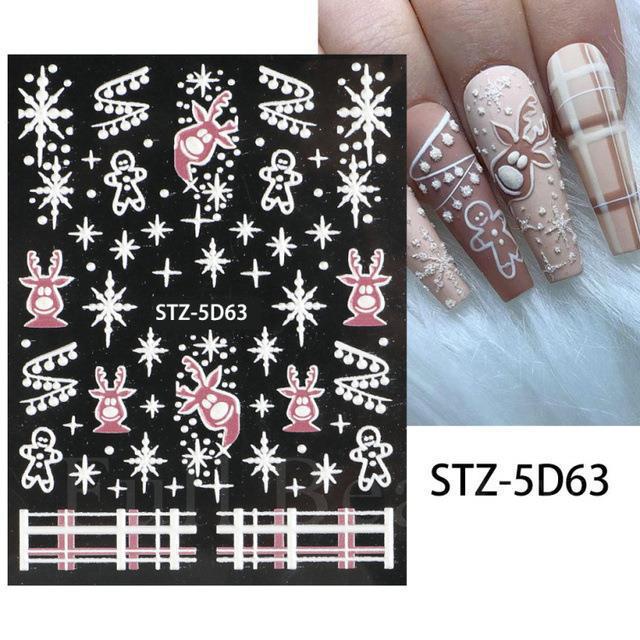 5D New Embossed Nail Art Sticker Valentine's Day Romantic Love Heart Nail Art Sticker