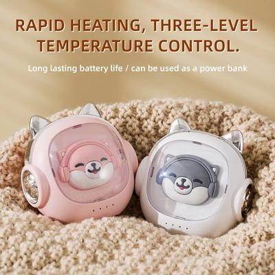 2 In 1 Electric Hand Warmer with Night Light Rechargeable Pocket Hand Heater Mobile Power Bank Winter Quick Heating for Outdoor