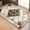 Moroccan Style Tile Print Doormat, Geometric Beige Grey Non-Slip Entryway Rug  Door Mat Kitchen Mat Floor Mat Door Mat Entrance