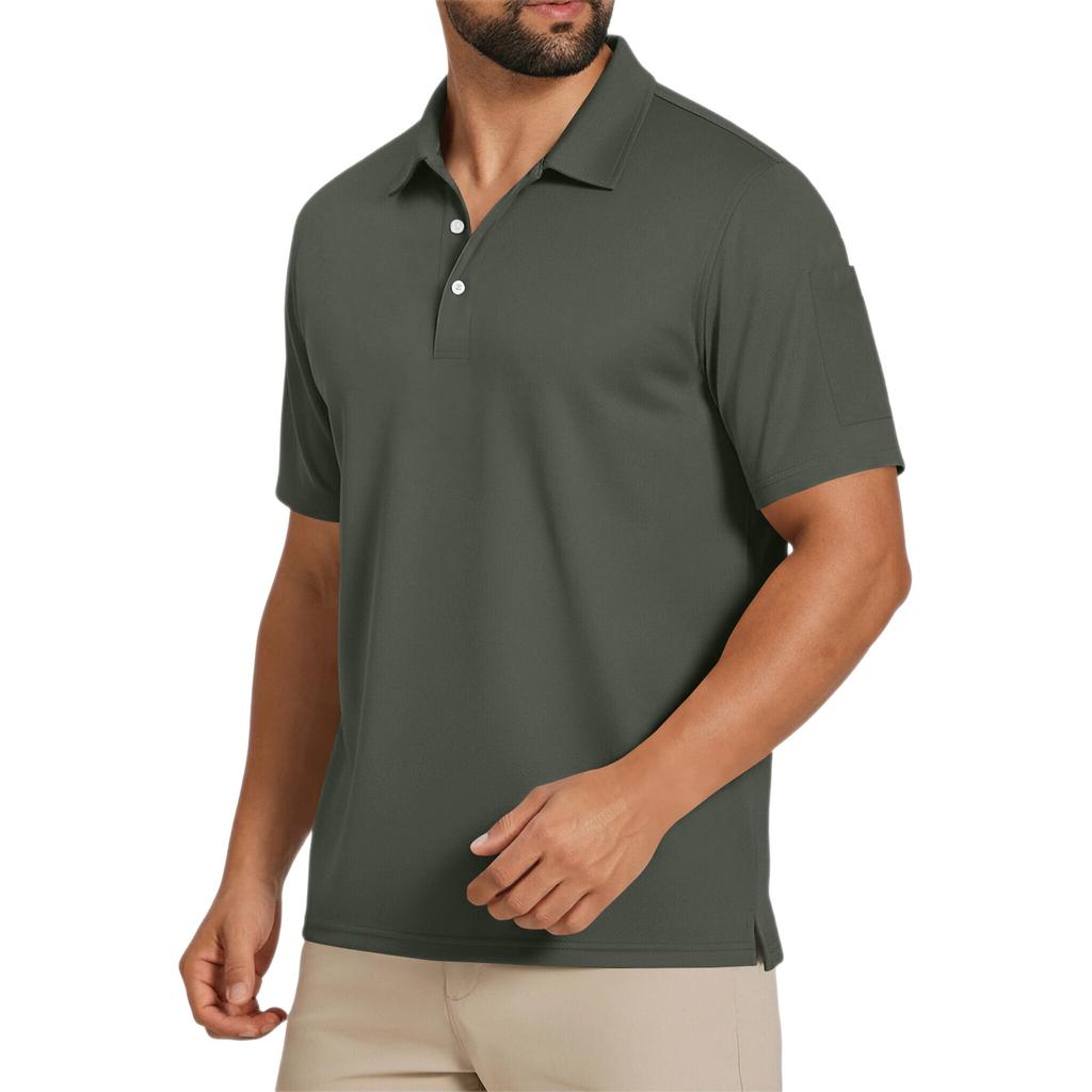 Men's Shirt With Turn-down Collar And Short Sleeves – Casual, Sophisticated T-shirt