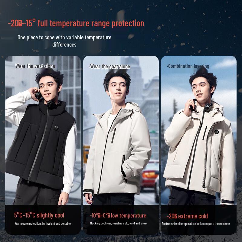 Meilicheng Unisex All-Weather Two-Piece Goose Down Jacket M563WYR016