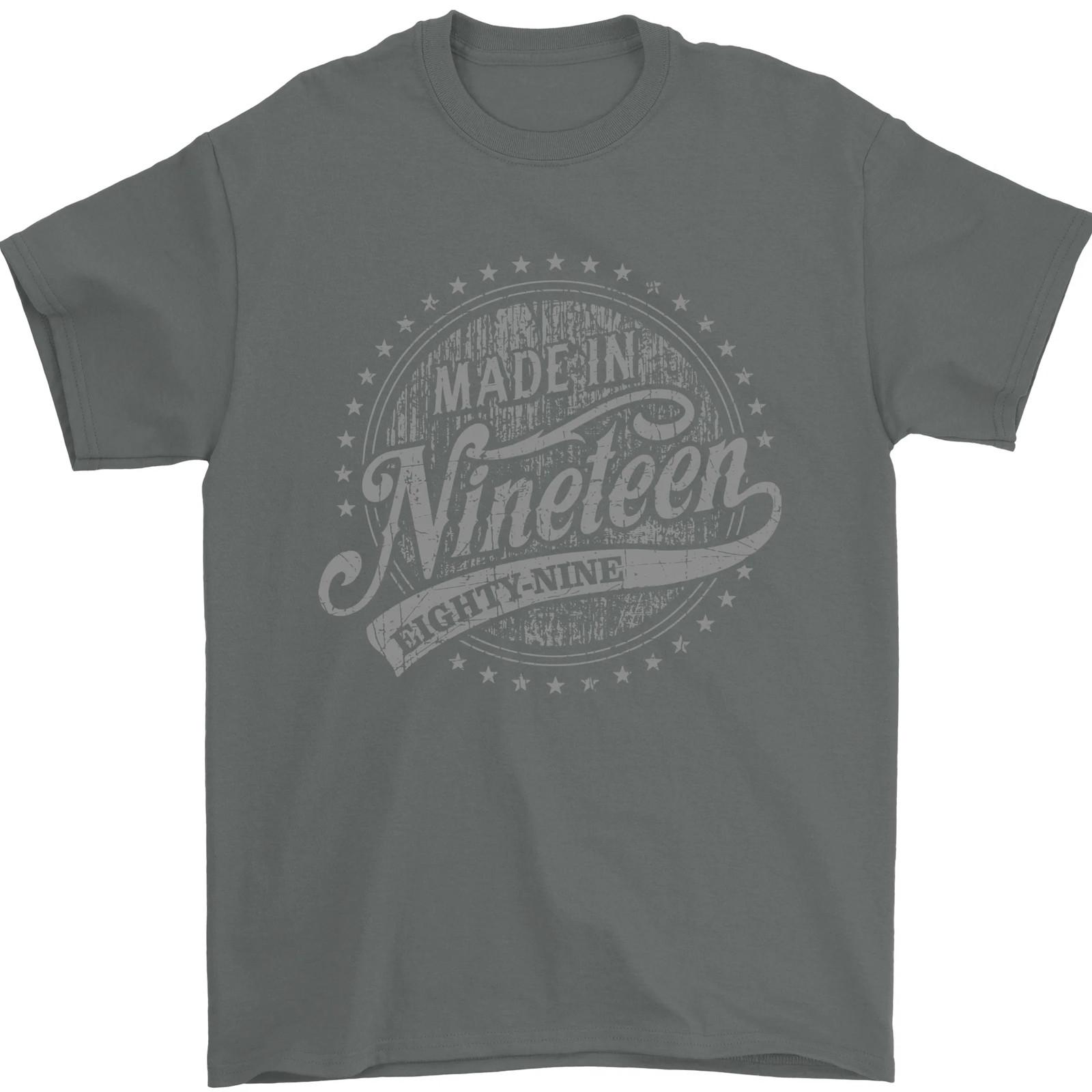 Distressed 37th Birthday Made In 1989 Mens T-Shirt 100% Cotton L