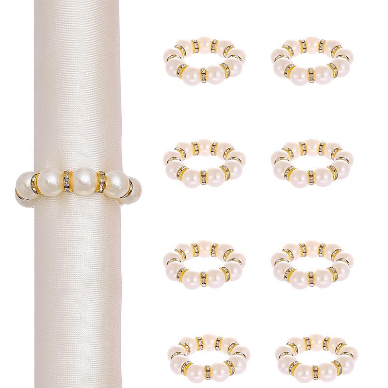 Pearl Rhinestone Napkin Ring for Weddings and Banquets: Elegant Table Decoration