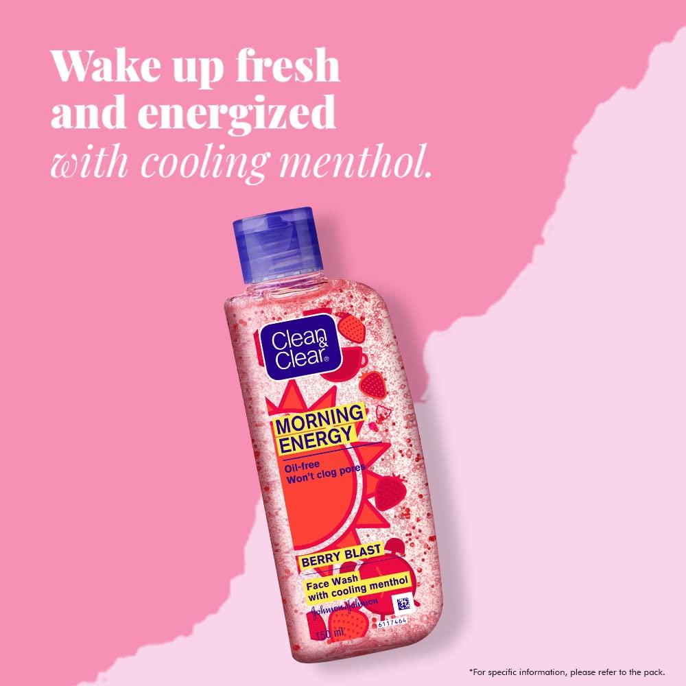 Clean & Clear Morning Energy Berry Blast Face Wash 150ml Single Pack Gentle Daily Cleanser For Normal To Oily Skin
