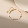 Women 18k Gold Plated Minimalist Gold Bead Thin Chain Anklet
