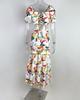Autumn 2026 European-American Color Block Print Vest & High Waist Split Long Skirt Set 661