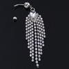 Dusker Navle Mageknapp Bar Vektstang Ringer Rhinestone Kroppspiercing Smykker