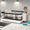 Dish Racks for Kitchen Counter Sink Space-Saving Dish Drainer Rack Basket Utensil Organizer for Cabinet Shelf Indoor RV Family