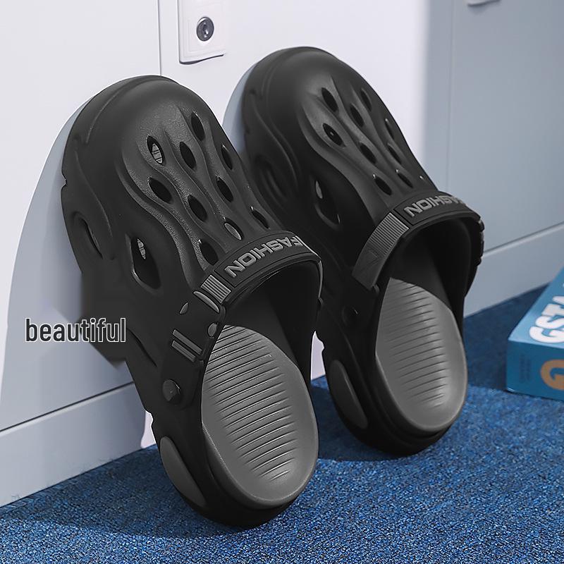 Men's Summer Closed-Toe Breathable Beach Sandals - Soft Sole Outdoor Slippers