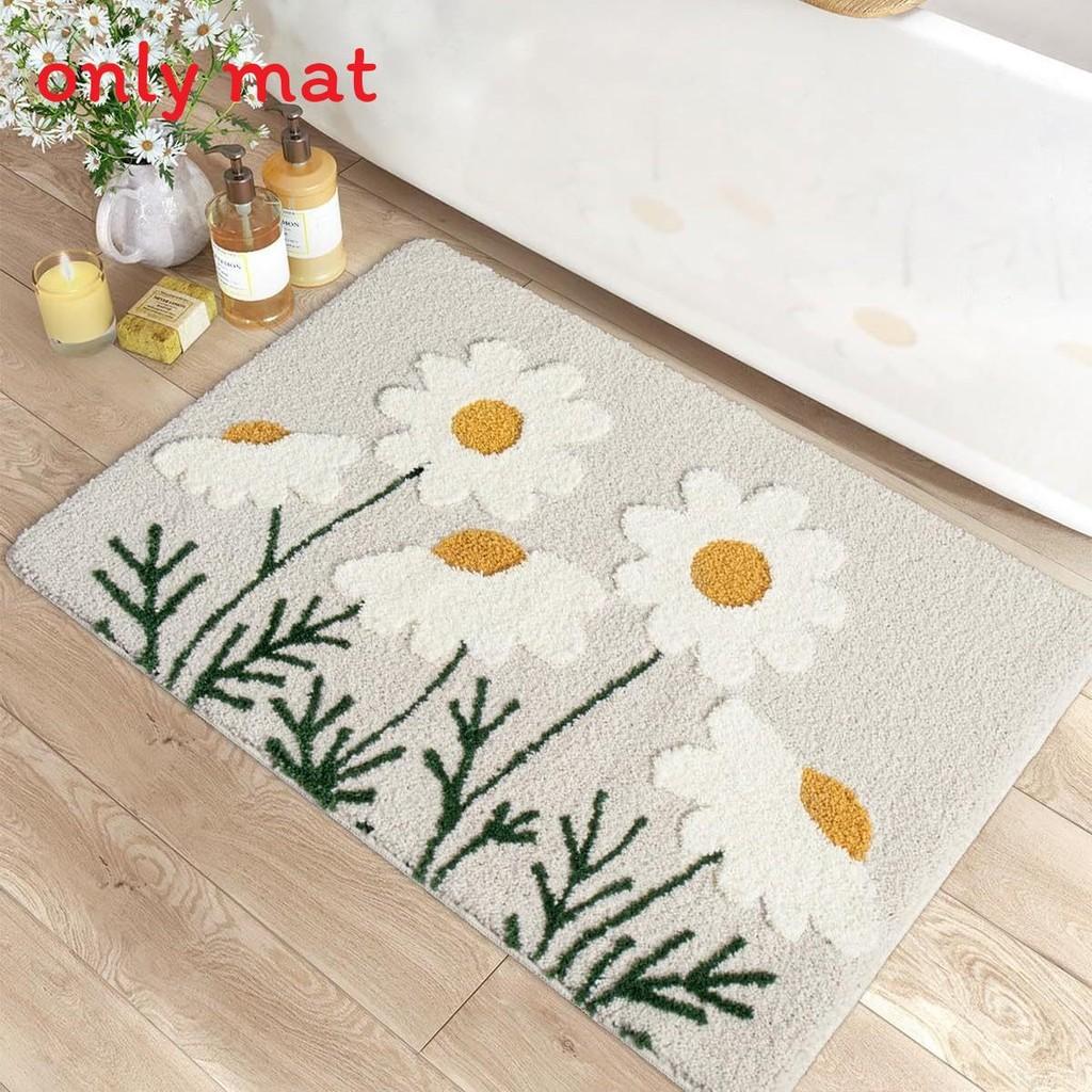 Sweet Flower Pattern Plush Absorbent Floor Mat Carpet For Home