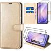 Hybrid Case - BOOLING - for Samsung Galaxy S26 Plus - Shockproof Gold Synthetic Leather - 2 Screens