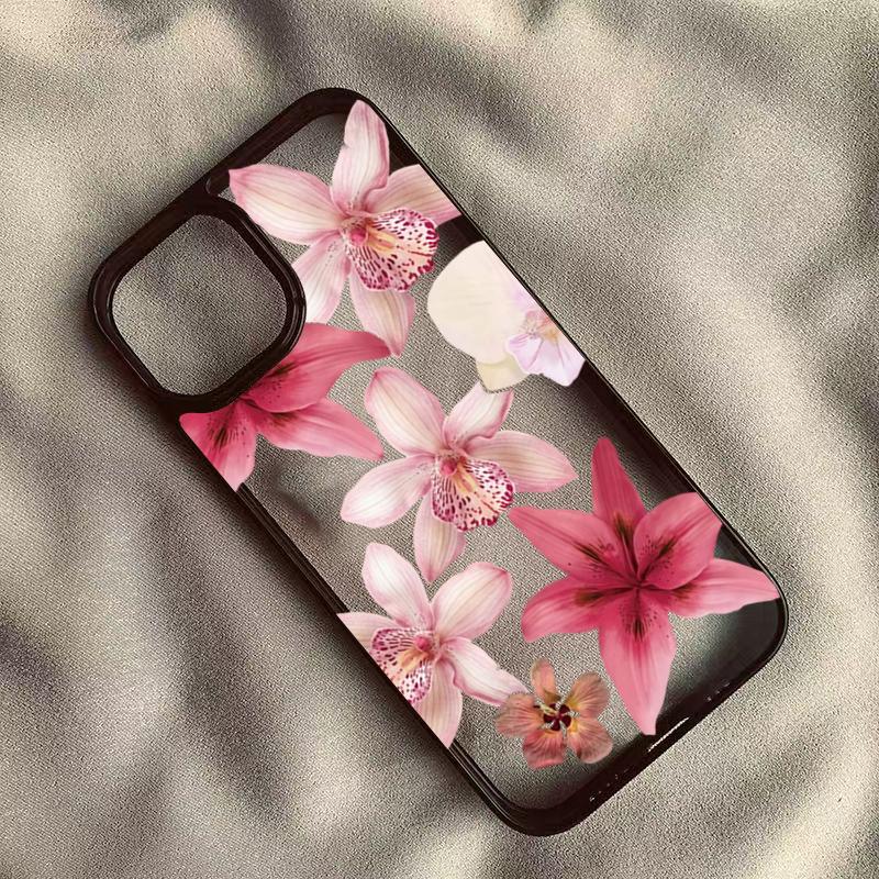 

Fresh Pink Floral Art Phone Case for iPhone 17 16 15 14 13 12 11 Series Pro Max Plus Double Layer Protection iphone 11 Pro