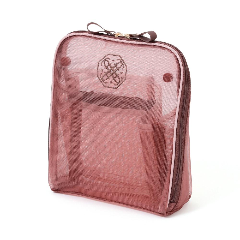 Franc Franc Япония Двухцветный Сатиновый Сетчатый Чехол-Органайзер для Инструментов Розовый X Коричневый