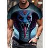 Summer's 3d Short-sleeved Men's Shirts Fashionable Round-neck T-shirt with a Terrifying Snake Pattern Women's Shirts Kids Tshirt