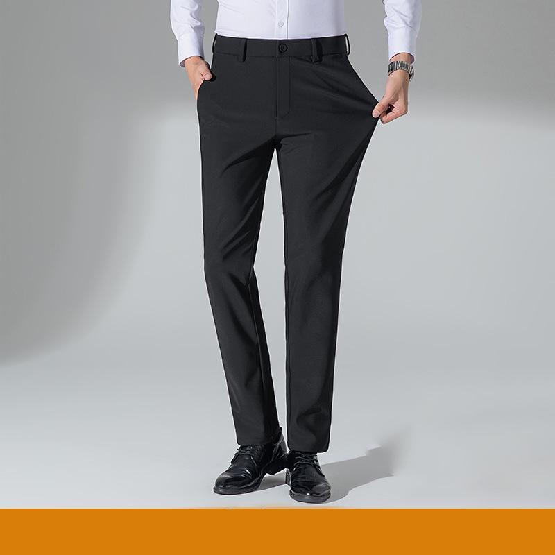 Men's Summer Light Straight Pants Loose Casual Large Size Pants High Waist Pants Office Business Pants
