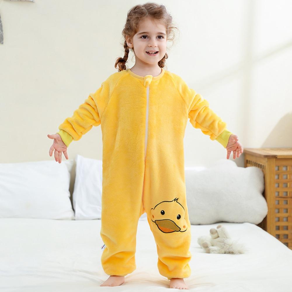Kids Flannel Onesie Pajamas Cartoon Loungewear Christmas Costume Flannel Sleeping Bag Jumpsuit