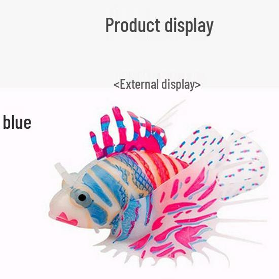 Decorative Lionfish with Suction Cups - Luminous, Plastic, and Ideal for Fish Tank Landscaping
