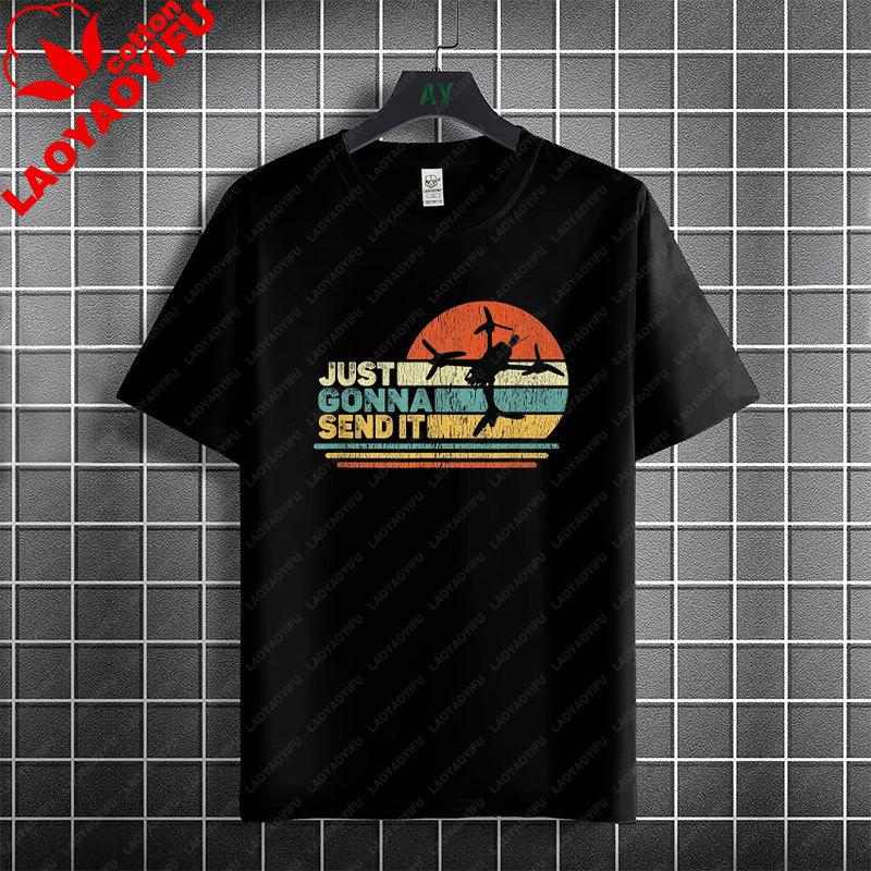 Funny Old Unisex Whos Also A Drone Pilot Graphic Tshirt 100 Cotton Short Sleeve Round Neck Casual Humor Style Fpv Theme Tshirt
