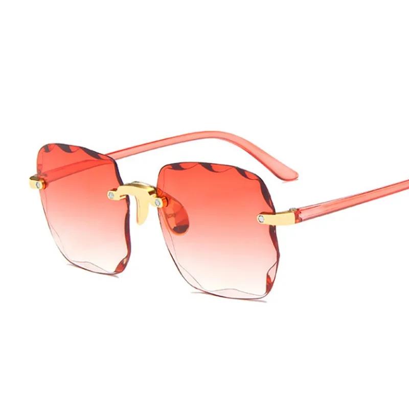 Oversized Rimless Sunglasses Women Famous Luxury Brand Design Sexy Square Big Sun Glasses for Female UV4  Women