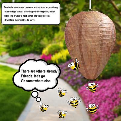 4PCS Wasp Nest Decoy Hanging Fake Wasp Nest Decoy Fake Trap