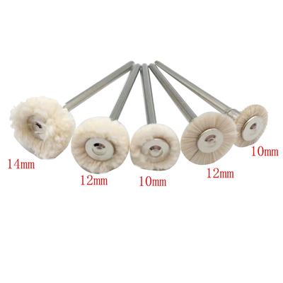 Dental Laboratory Polishing Drill Brush Weel 10mm 12mm 14mm Cotton Laboratorio Materials Rotary Tools Low Speed 2.35mm HP Shank