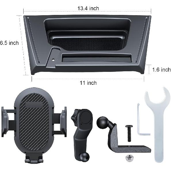 Upgraded Phone Mount For Jeep Wrangler JK JKU 2018 2017 2016 2015 2014 2013 2012 2011, Dash Multi-Mount Phone Holder Kit W/Storage Tray Interior