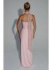 Elegantes Europäisches & Amerikanisches Damen-Formelles Schlank geschnittenes Kleid für Frühling/Sommer mit tiefem Ausschnitt, Pailletten, Reißverschluss und Falten-Design