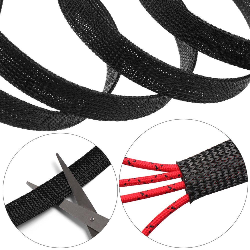 4/6/8/10/12/15/18/20/25mm Tight PET Expandable Wire Braid Sleeving Protection Cable Insulation