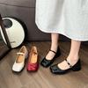 Rote Dickabsatz kleine Lederschuhe Damen 2025 neu Frühling und Herbst Mary Jane Einzelne Schuhe