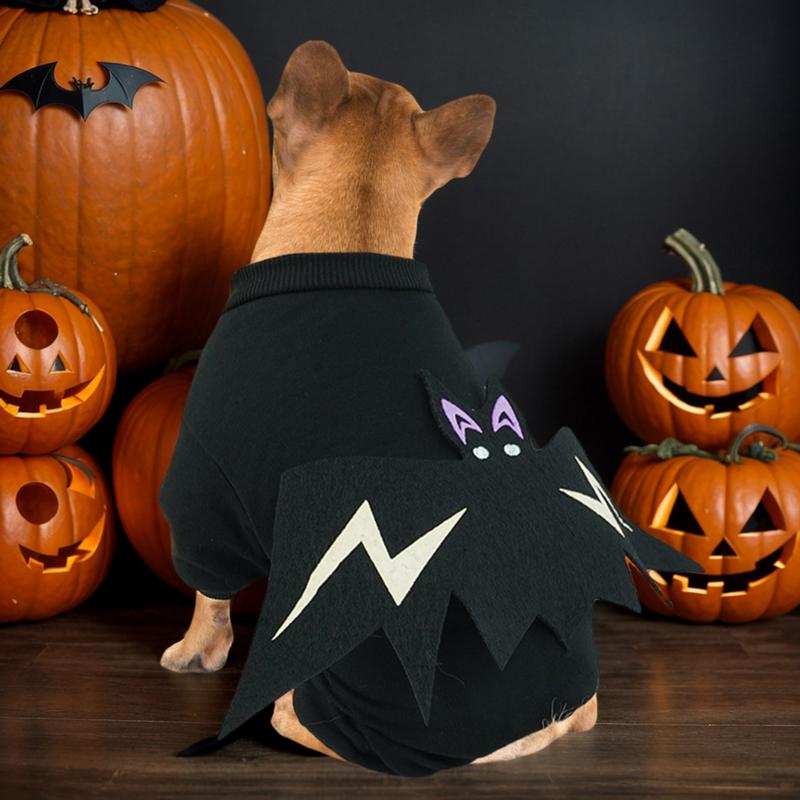Bat Wings Costume For Dog Glow In The Dark Cute Puppy Cat Dress Up Costume Breathable Bat Wings Dog Clothes For Halloween Party