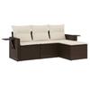 VidaXL Garden Lounge Set with Cushions 4 Pcs, Patio Sofas, Patio Furniture Set, Outdoor Furniture, Brown 3252410